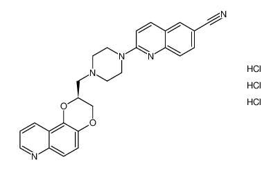 (S)-2-(4-((2,3-dihydro-[1,4]dioxino[2,3-f]quinolin-2-yl)methyl)piperazin-1-yl)quinoline-6-carbonitrile trihydrochloride_676131-06-9