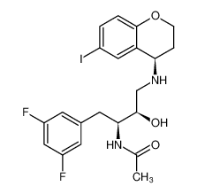 N-((2S,3R)-1-(3,5-difluorophenyl)-3-hydroxy-4-(((R)-6-iodochroman-4-yl)amino)butan-2-yl)acetamide_676133-65-6