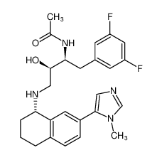 N-((2S,3R)-1-(3,5-difluorophenyl)-3-hydroxy-4-(((S)-7-(1-methyl-1H-imidazol-5-yl)-1,2,3,4-tetrahydronaphthalen-1-yl)amino)butan-2-yl)acetamide_676137-94-3