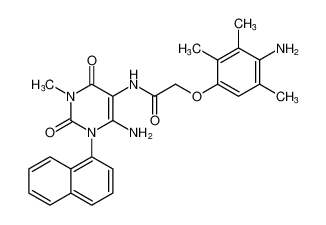 2-(4-amino-2,3,5-trimethylphenoxy)-N-(6-amino-3-methyl-1-(naphthalen-1-yl)-2,4-dioxo-1,2,3,4-tetrahydropyrimidin-5-yl)acetamide_676148-52-0