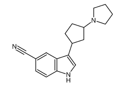 3-(3-(pyrrolidin-1-yl)cyclopentyl)-1H-indole-5-carbonitrile_676169-36-1