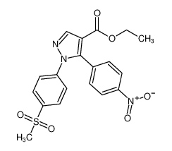 ethyl 1-(4-(methylsulfonyl)phenyl)-5-(4-nitrophenyl)-1H-pyrazole-4-carboxylate_676233-12-8