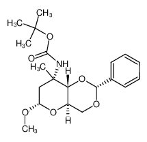 ((2R,4aR,6S,8S,8aS)-6-Methoxy-8-methyl-2-phenyl-hexahydro-pyrano[3,2-d][1,3]dioxin-8-yl)-carbamic acid tert-butyl ester_676233-78-6