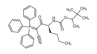 {(S)-1-[2-Cyano-2-(triphenyl-λ5-phosphanylidene)-acetyl]-pentyl}-carbamic acid 1,2,2-trimethyl-propyl ester_676235-58-8