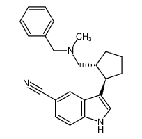 rel-3-((1R,2R)-2-((benzyl(methyl)amino)methyl)cyclopentyl)-1H-indole-5-carbonitrile_676273-03-3