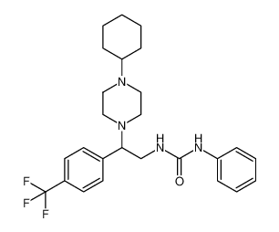 1-(2-(4-cyclohexylpiperazin-1-yl)-2-(4-(trifluoromethyl)phenyl)ethyl)-3-phenylurea_676323-29-8