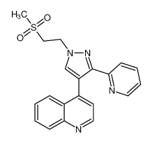 Quinoline, 4-[1-[2-(methylsulfonyl)ethyl]-3-(2-pyridinyl)-1H-pyrazol-4-yl]-_676331-65-0