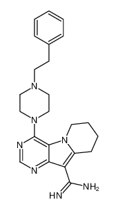 4-(4-phenethylpiperazin-1-yl)-6,7,8,9-tetrahydropyrimido[4,5-b]indolizine-10-carboximidamide_676335-33-4