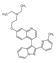 diethyl-(2-{4-[2-(6-methyl-pyridin-2-yl)-pyrazolo[1,5-a]pyridin-3-yl]-quinolin-7-yloxy}-ethyl)-amine_676344-79-9