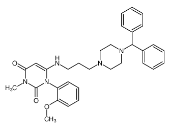 6-((3-(4-benzhydrylpiperazin-1-yl)propyl)amino)-1-(2-methoxyphenyl)-3-methylpyrimidine-2,4(1H,3H)-dione_676350-35-9