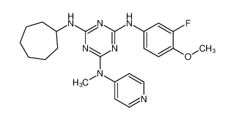 N2-cycloheptyl-N4-(3-fluoro-4-methoxyphenyl)-N6-methyl-N6-(pyridin-4-yl)-1,3,5-triazine-2,4,6-triamine_676354-56-6