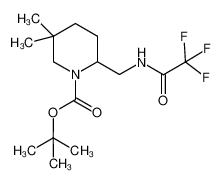 (RS)-5,5-dimethyl-2-[(2,2,2-trifluoro-ethanoylamino)-methyl]-piperidine-1-carboxylic acid tert-butyl ester_676355-84-3