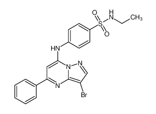 4-((3-bromo-5-phenylpyrazolo[1,5-a]pyrimidin-7-yl)amino)-N-ethylbenzenesulfonamide_676366-37-3