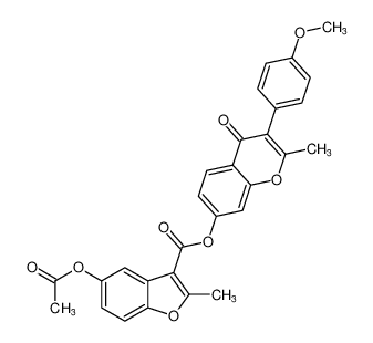 3-(4-methoxyphenyl)-2-methyl-4-oxo-4H-chromen-7-yl 5-acetoxy-2-methylbenzofuran-3-carboxylate_676369-56-5