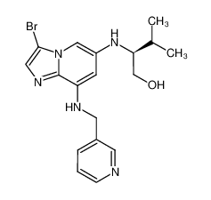 (S)-2-((3-bromo-8-((pyridin-3-ylmethyl)amino)imidazo[1,2-a]pyridin-6-yl)amino)-3-methylbutan-1-ol_676370-91-5