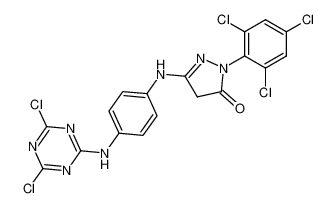 5-[4-(4,6-dichloro-[1,3,5]triazin-2-ylamino)-anilino]-2-(2,4,6-trichloro-phenyl)-1,2-dihydro-pyrazol-3-one_6764-74-5