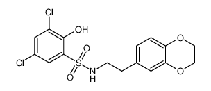 3,5-dichloro-N-(2-(2,3-dihydrobenzo[b][1,4]dioxin-6-yl)ethyl)-2-hydroxybenzenesulfonamide_676436-14-9
