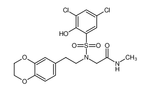 2-((3,5-dichloro-N-(2-(2,3-dihydrobenzo[b][1,4]dioxin-6-yl)ethyl)-2-hydroxyphenyl)sulfonamido)-N-methylacetamide_676436-48-9
