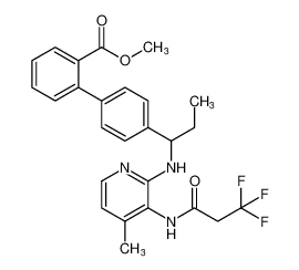 methyl 4'-(1-((4-methyl-3-(3,3,3-trifluoropropanamido)pyridin-2-yl)amino)propyl)-[1,1'-biphenyl]-2-carboxylate_676444-80-7