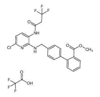 methyl 4'-(((6-chloro-3-(3,3,3-trifluoropropanamido)pyridin-2-yl)amino)methyl)-[1,1'-biphenyl]-2-carboxylate 2,2,2-trifluoroacetate_676445-17-3