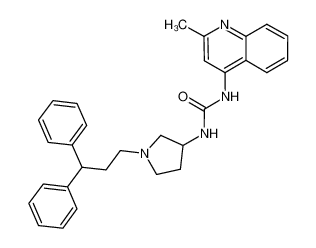 1-[1-(3,3-diphenyl-propyl)-pyrrolidin-3-yl]-3-(2-methyl-quinolin-4-yl)-urea_676447-05-5