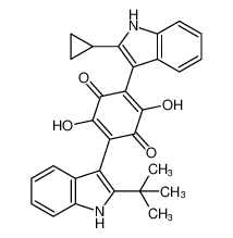 2-(2-(tert-butyl)-1H-indol-3-yl)-5-(2-cyclopropyl-1H-indol-3-yl)-3,6-dihydroxycyclohexa-2,5-diene-1,4-dione_676455-68-8