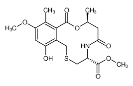 methyl (4R,8S)-14-hydroxy-12-methoxy-8,11-dimethyl-6,10-dioxo-1,3,4,5,6,7,8,10-octahydrobenzo[j][1]oxa[8]thia[5]azacyclododecine-4-carboxylate_676478-26-5