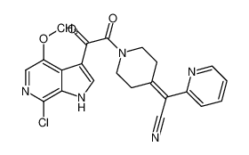 2-(1-(2-(7-chloro-4-methoxy-1H-pyrrolo[2,3-c]pyridin-3-yl)-2-oxoacetyl)piperidin-4-ylidene)-2-(pyridin-2-yl)acetonitrile_676489-44-4