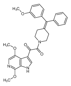 1-(4,7-dimethoxy-1H-pyrrolo[2,3-c]pyridin-3-yl)-2-(4-((3-methoxyphenyl)(phenyl)methylene)piperidin-1-yl)ethane-1,2-dione_676489-82-0