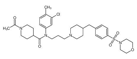 4-Piperidinecarboxamide,1-acetyl-N-(3-chloro-4-methylphenyl)-N-[3-[4-[[4-(4-morpholinylsulfonyl)phenyl]methyl]-1-piperidinyl]propyl]-_676526-87-7