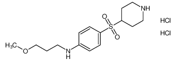 N-(3-methoxypropyl)-4-(piperidin-4-ylsulfonyl)aniline dihydrochloride_676527-77-8