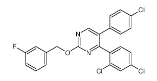 5-(4-chlorophenyl)-4-(2,4-dichlorophenyl)-2-((3-fluorobenzyl)oxy)pyrimidine_676563-49-8