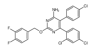 5-(4-chlorophenyl)-6-(2,4-dichlorophenyl)-2-((3,4-difluorobenzyl)oxy)pyrimidin-4-amine_676563-86-3