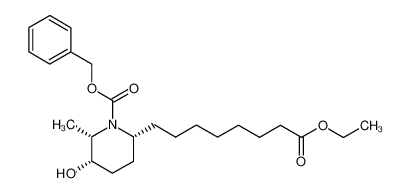 (2S,3S,6R)-6-(7-Ethoxycarbonyl-heptyl)-3-hydroxy-2-methyl-piperidine-1-carboxylic acid benzyl ester_676565-29-0