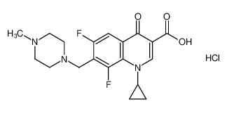 1-cyclopropyl-6,8-difluoro-7-((4-methylpiperazin-1-yl)methyl)-4-oxo-1,4-dihydroquinoline-3-carboxylic acid hydrochloride_676586-57-5