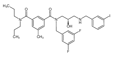 N-(3,5-difluorobenzyl)-N-{(2R)-2-hydroxy-3-[(3-iodobenzyl)amino]propyl}-5-methyl-N',N'-dipropylisophthalamide_676597-22-1