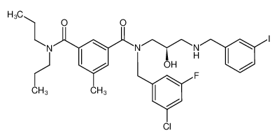 N-(3-chloro-5-fluorobenzyl)-N-{(2R)-2-hydroxy-3-[(3-iodobenzyl)amino]propyl}-5-methyl-N',N'-dipropylisophthalamide_676597-36-7