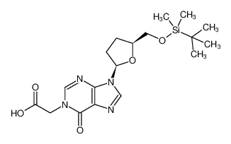 2-(9-((2R,5S)-5-(((tert-butyldimethylsilyl)oxy)methyl)tetrahydrofuran-2-yl)-6-oxo-6,9-dihydro-1H-purin-1-yl)acetic acid_676599-46-5