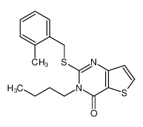 3-butyl-2-[(2-methylphenyl)methylsulfanyl]thieno[3,2-d]pyrimidin-4-one_6766-45-6