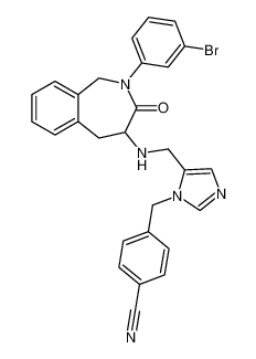 Benzonitrile,4-[[5-[[[2-(3-bromophenyl)-2,3,4,5-tetrahydro-3-oxo-1H-2-benzazepin-4-yl]amino]methyl]-1H-imidazol-1-yl]methyl]-_676602-96-3