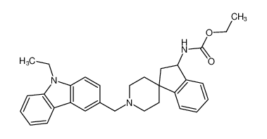 ethyl (1'-((9-ethyl-9H-carbazol-3-yl)methyl)-2,3-dihydrospiro[indene-1,4'-piperidin]-3-yl)carbamate_676606-95-4
