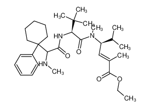 (E)-(S)-4-({(S)-3,3-Dimethyl-2-[2-methylamino-2-(1-phenyl-cyclohexyl)-acetylamino]-butyryl}-methyl-amino)-2,5-dimethyl-hex-2-enoic acid ethyl ester_676628-50-5