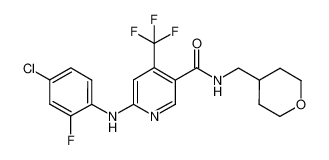 N-(tetrahydropyran-4-ylmethyl)-6-(2-fluoro-4-chloro-phenylamino)-4-trifluoromethyl-nicotinamide_676630-58-3
