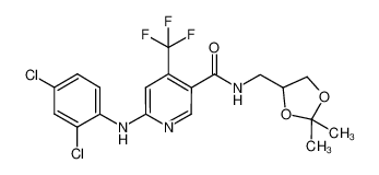 N-(2,2-dimethyl-[1,3]dioxolan-4-ylmethyl)-6-(2,4-dichloro-phenylamino)-4-trifluoromethyl-nicotinamide_676631-34-8