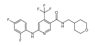 N-(tetrahydropyran-4-ylmethyl)-6-(2,4-difluoro-phenylamino)-4-trifluoromethyl-nicotinamide_676631-36-0