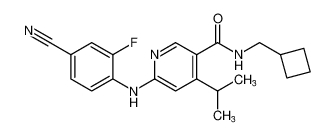 6-((4-cyano-2-fluorophenyl)amino)-N-(cyclobutylmethyl)-4-isopropylnicotinamide_676633-00-4