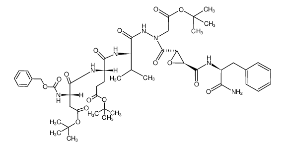 4-(2-benzyloxycarbonylamino-3-tert-butoxycarbonyl-propionylamino)-4-(1-{N'-tert-butoxycarbonylmethyl-N'-[3-(1-carbamoyl-2-phenyl-ethylcarbamoyl)-oxiranecarbonyl]-hydrazinocarbonyl}-2-methyl-propylcarbamoyl)-butyric acid tert-butyl ester_676644-72-7