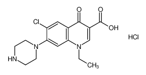6-chloro-1-ethyl-4-oxo-7-(piperazin-1-yl)-1,4-dihydroquinoline-3-carboxylic acid hydrochloride_67681-86-1
