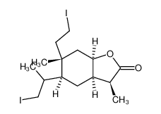 (3S,3aR,5S,6S,7aR)-6-(2-Iodo-ethyl)-5-(2-iodo-1-methyl-ethyl)-3,6-dimethyl-hexahydro-benzofuran-2-one_67690-64-6