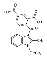 4-(1-ethyl-2-methyl-1H-indole-3-carbonyl)isophthalic acid_67697-32-9
